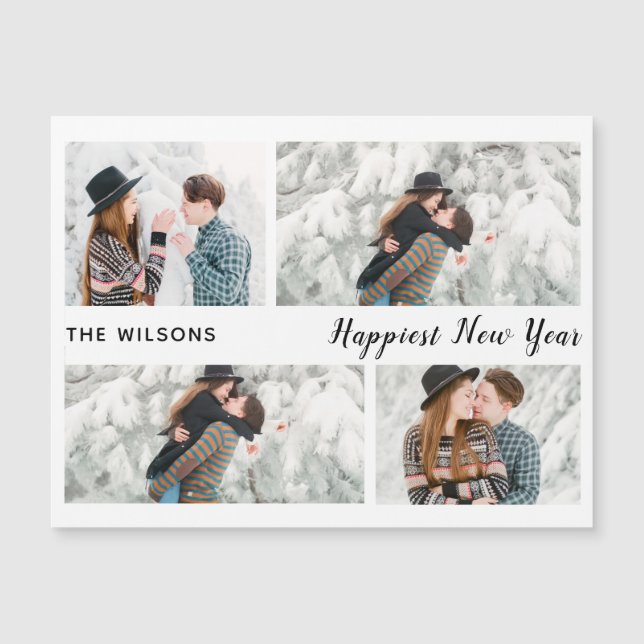 nova e mais feliz ano de produção de fotos moderna (Frente)