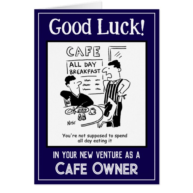 Nova Empresa como Proprietário de Café. Cartão de  (Frente)