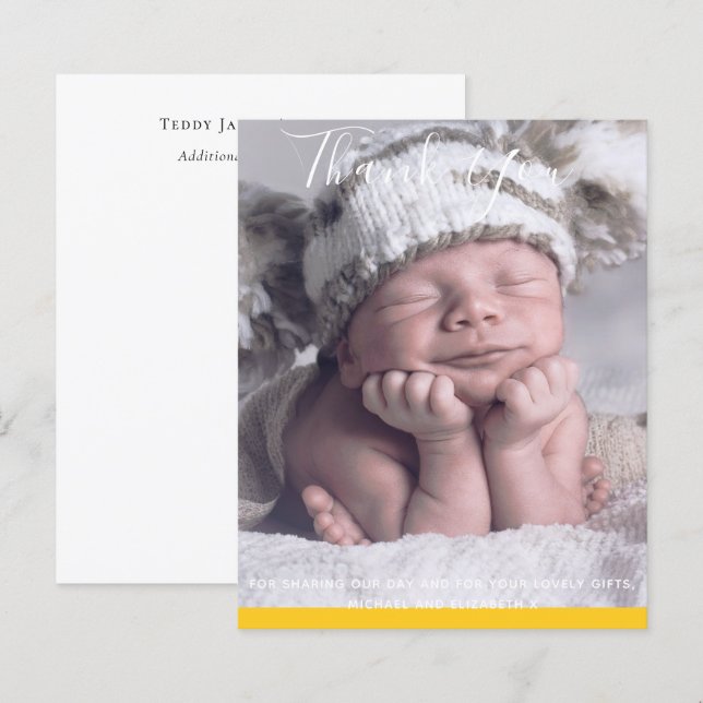 Nova Foto Do Bebê Obrigado Cartões Orçamento Moder (Frente/Verso)