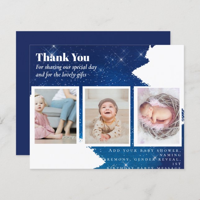 Nova Foto Do Bebê Obrigado Cartões Orçamento Moder (Frente/Verso)