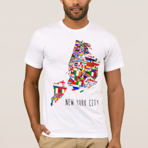 Nova Iorque 5 Bandeiras para camiseta