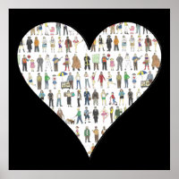 Nova Iorque Black Heart NYC Art Poster