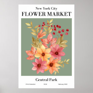 Nova Iorque Flower Market Central Park Poster