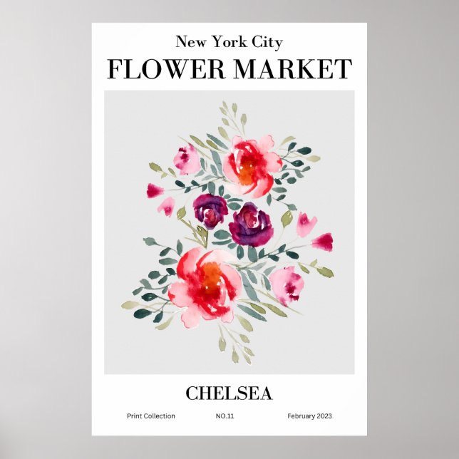 Nova Iorque Flower Market Chelsea Poster (Frente)