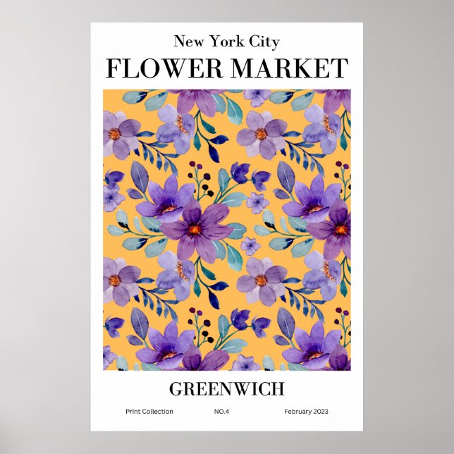 Nova Iorque Flower Market Greenwich Poster (Frente)
