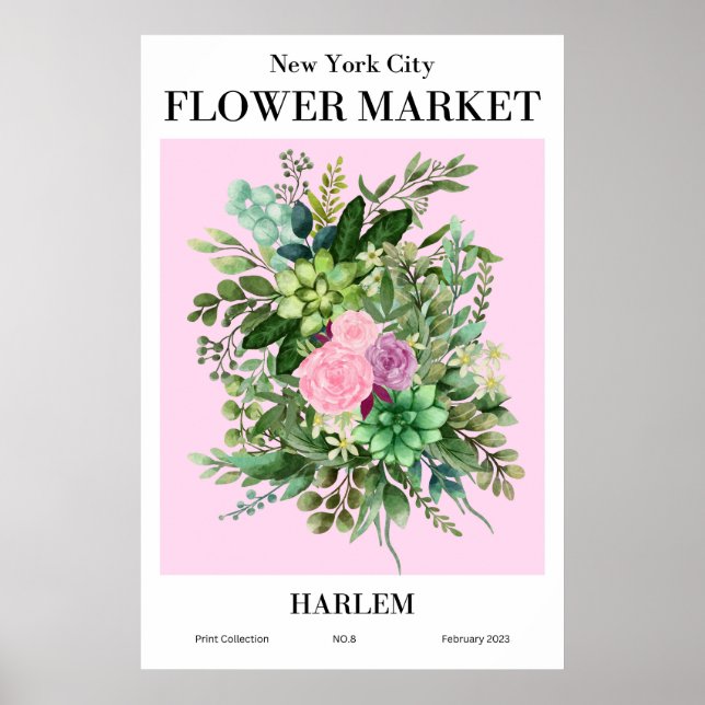 Nova Iorque Flower Market Harlem Poster (Frente)