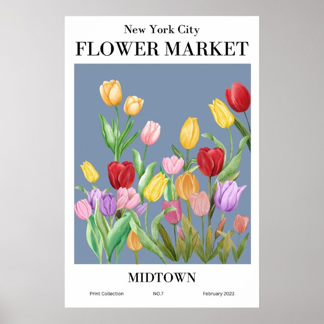 Nova Iorque Flower Market Midtown Poster (Frente)