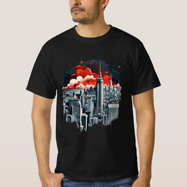 Nova Iorque Manhattan skyline T-Shirt design (Frente)