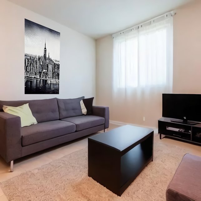 Nova Iorque preto de arte branca | AI Art Poster (Criador carregado)