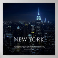 Nova Iorque Skyline Poster - Impressora a Wall Art