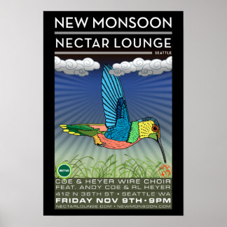 Nova Montão Nectar Lounge Seattle WA 2012 Poster