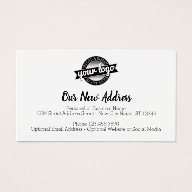 Nova mudança de endereço com logotipo de empresa (Frente)