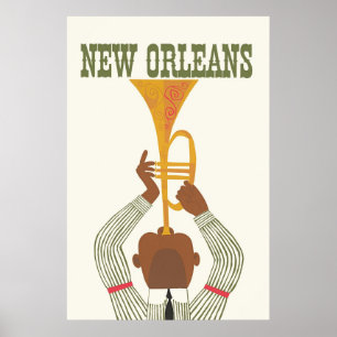 Nova Orleães, jazz, poster de viagens
