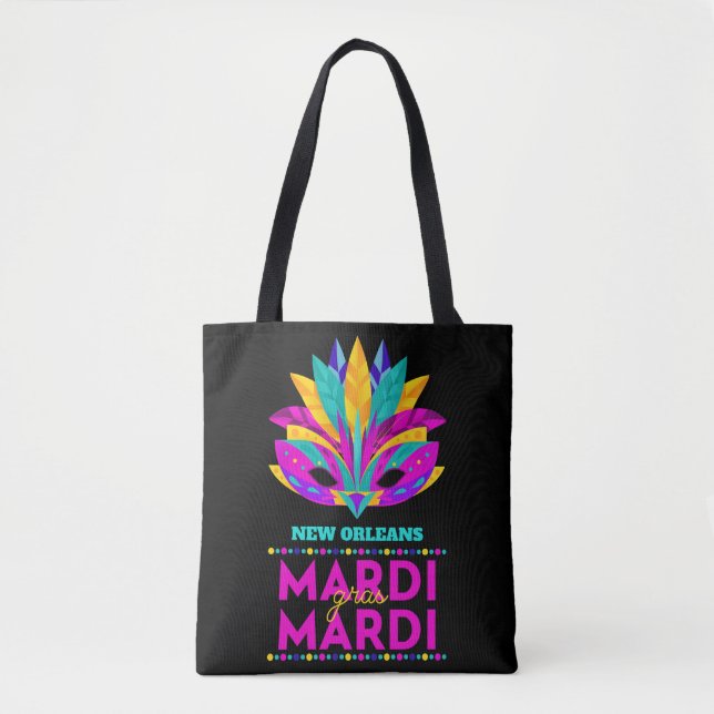 Nova Orleans Mardi Gras Máscara Tote Bag (Frente)