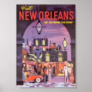 Nova Orleans - Poster de Viagens vintage