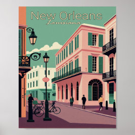 Nova Orleans - Poster de Viagens vintage Minimalis