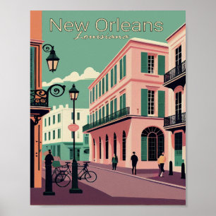 Nova Orleans - Poster de Viagens vintage Minimalis