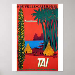 Nova Poster de Viagens vintage de Caledónia Restau
