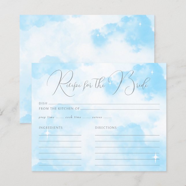 Nova receita da Nuvem Azul de Pastel Moderna para  (Frente/Verso)