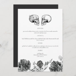 NOVA Til Death Vintage Gothic Skull Menu Casamento