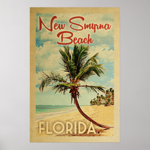Nova Viagens vintage de Árvore de Poster de Praia 