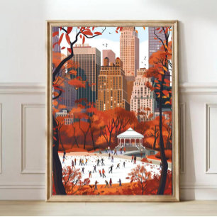Nova York Ilustração Central Park Impressão Nova Y