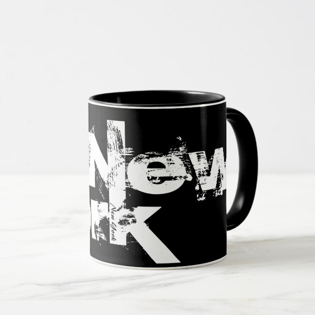 Nova York - Legal caneca de estilo preto e branco (Frente Esquerda)