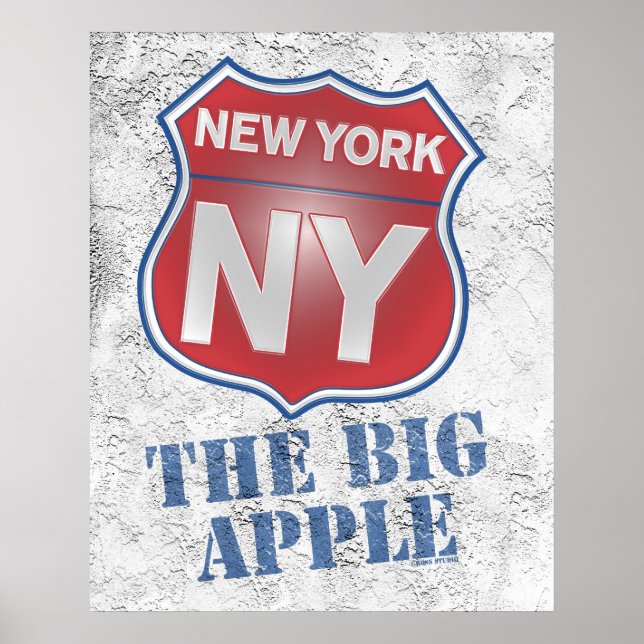 Nova York, o Grande Poster do Escudo da Apple (Frente)
