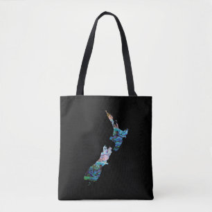 NOVA ZEALAND MAP SIMPLES PAUA TOTE BAG