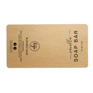 Novas etiquetas de Bar de sabão Kraft minimalistas