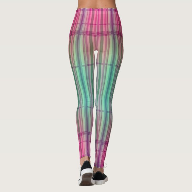 Novas Leggings Rosa Tartan Aqua (Verso)