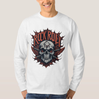 Novas T-shirts design Skull e Crossbones Rock Anth