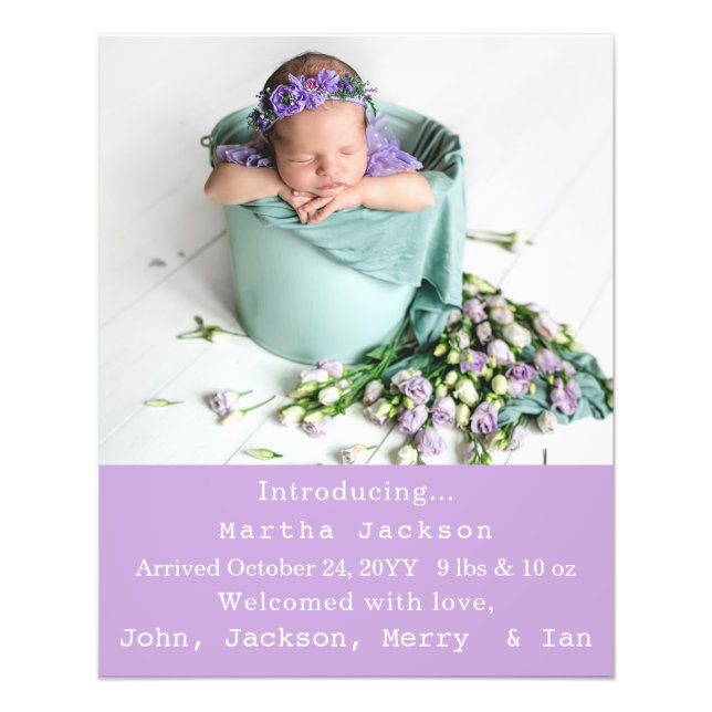 Novato Elegante Nursery Nova Foto para Bebê (Frente)