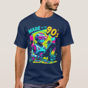 Nove0s Neon Robot Designer - Camisa retrô