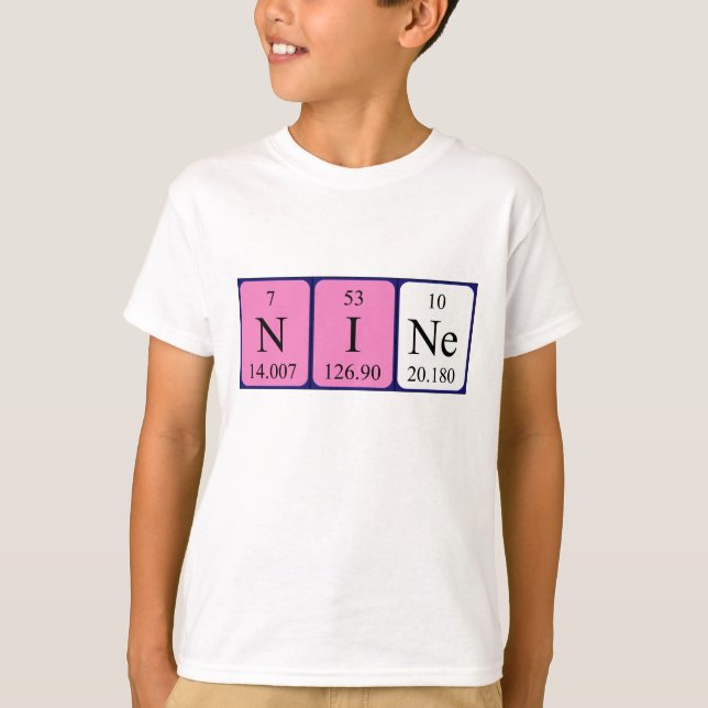 Nove camisa de nome de mesa periódica (Frente)