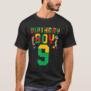 Nove Camisetas de Aniversário e Nove Anos de Idade
