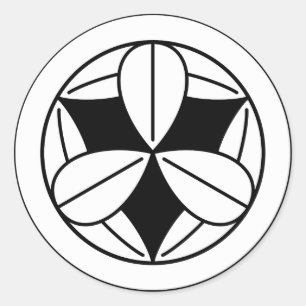 Nove folhas de bambu em círculo adesivo redondo cl