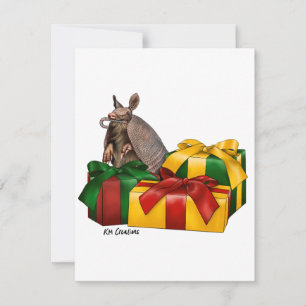 Nove tatu banido - cartão de férias