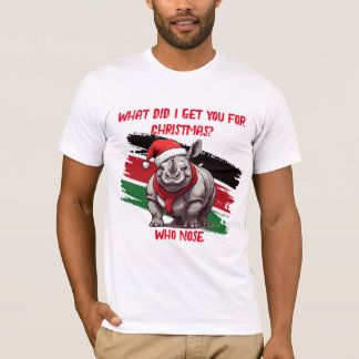 Novelty T-shirt Christmas Rhino