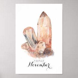 Novembro Birthstone - Topaz Watercolor   POSTER