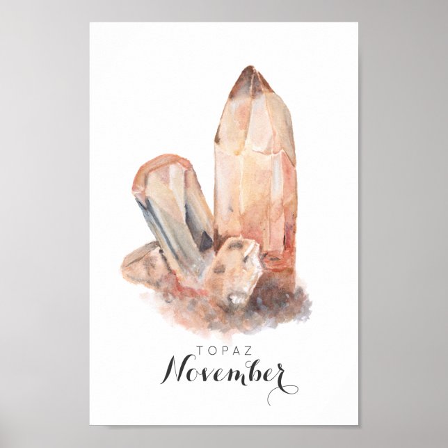 Novembro Birthstone - Topaz Watercolor | POSTER (Frente)