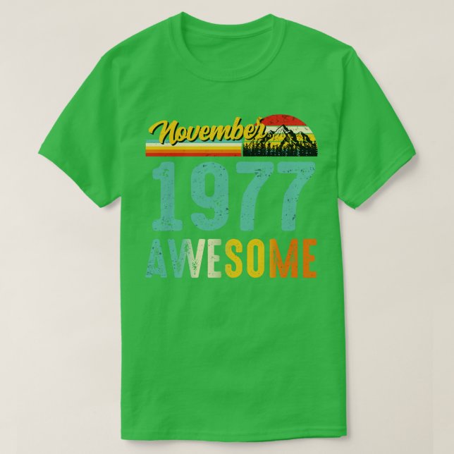 Novembro De 1977 Camisa De Presente De Aniversário (Frente do Design)