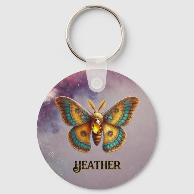 Novembro de Birthstone Chaveiro - Citrine Moth Des (Frente)