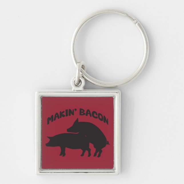 Novidade engraçada bacon chaveiro (Frente)