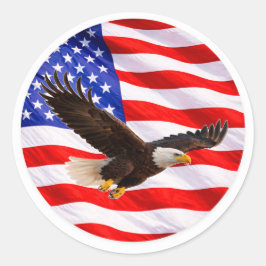 Novo Americano Orgulhoso – Adesivo Redondo Águia C