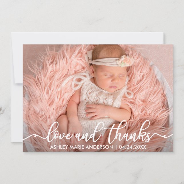 Novo Amor e Obrigados Modernos Cartão com fotos W (Frente)