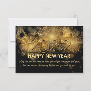Novo ano 2022 Fogos de Artifício Deseja Cartões