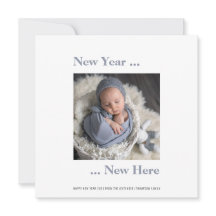 Novo Ano Aqui Foto 2024 Anúncio Azul De Nascimento