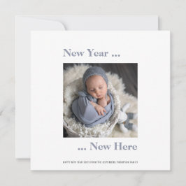 Novo Ano Aqui Foto 2024 Anúncio Azul De Nascimento