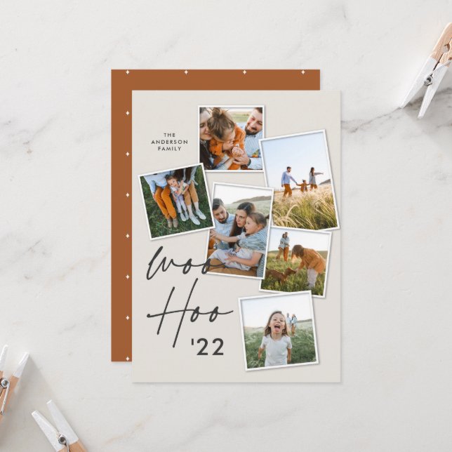 Novo ano de fama de ferrugem multi-foto moderna (Frente/Verso In Situ)